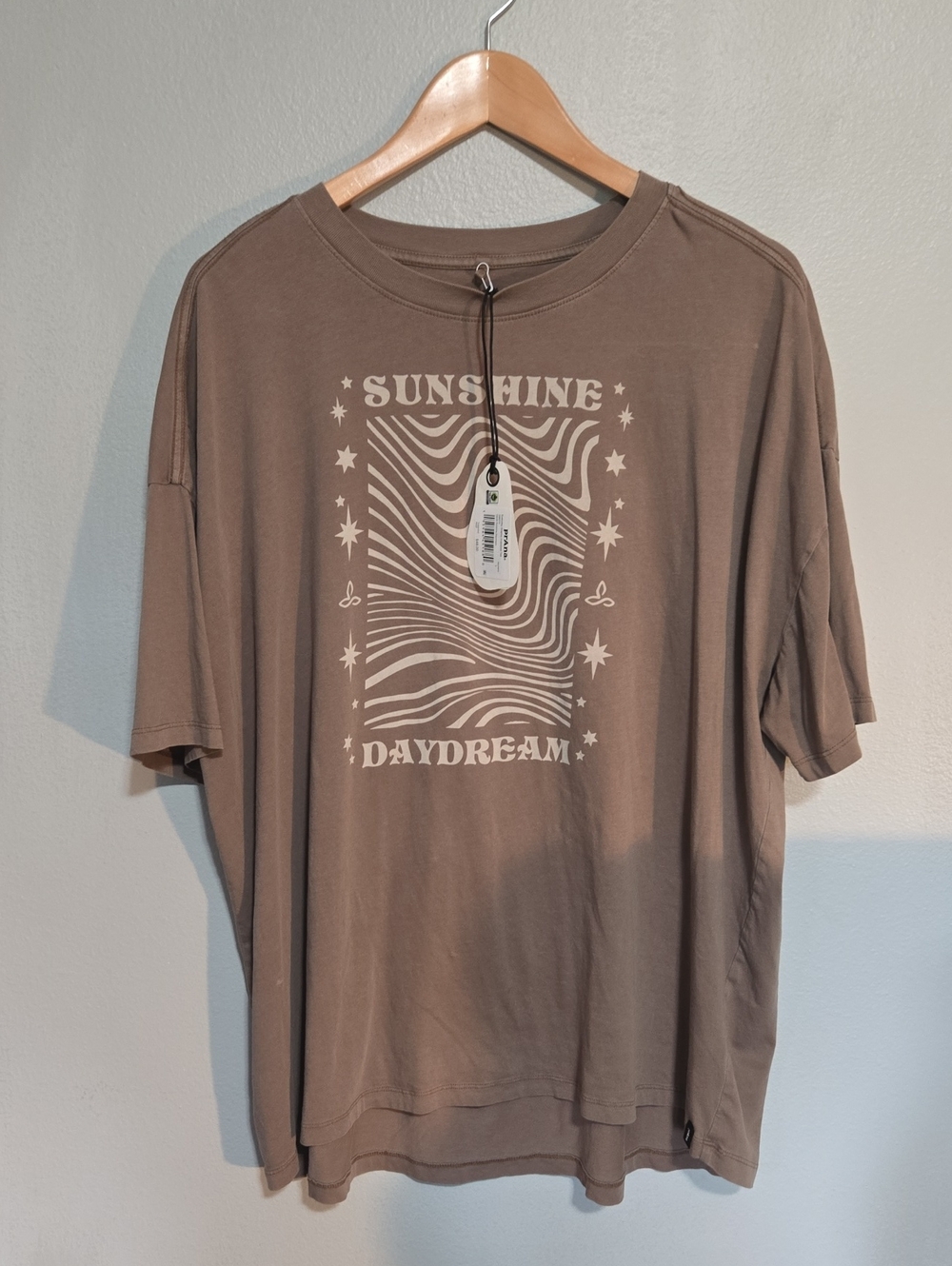 Prana Brown 'Sunshine Daydream' Graphic Short Sleeve Tee In Size Large - Picture 2 of 12